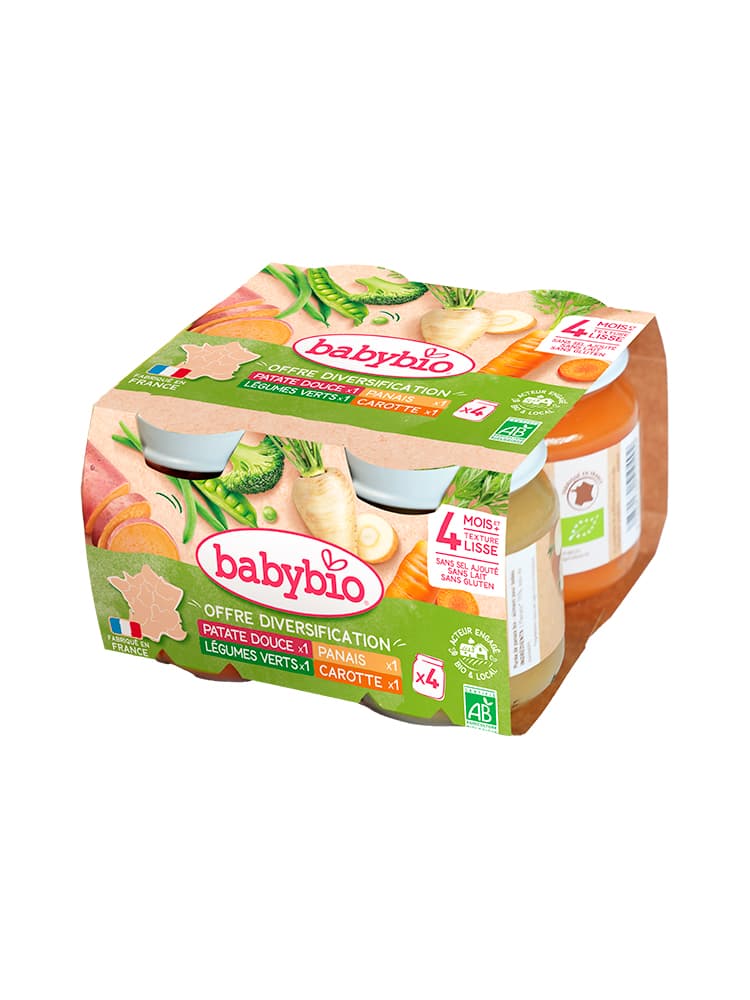 Babybio Offre Diversification Mes 1ers Légumes dès 4 Mois Bio 4 Pots de 130 g